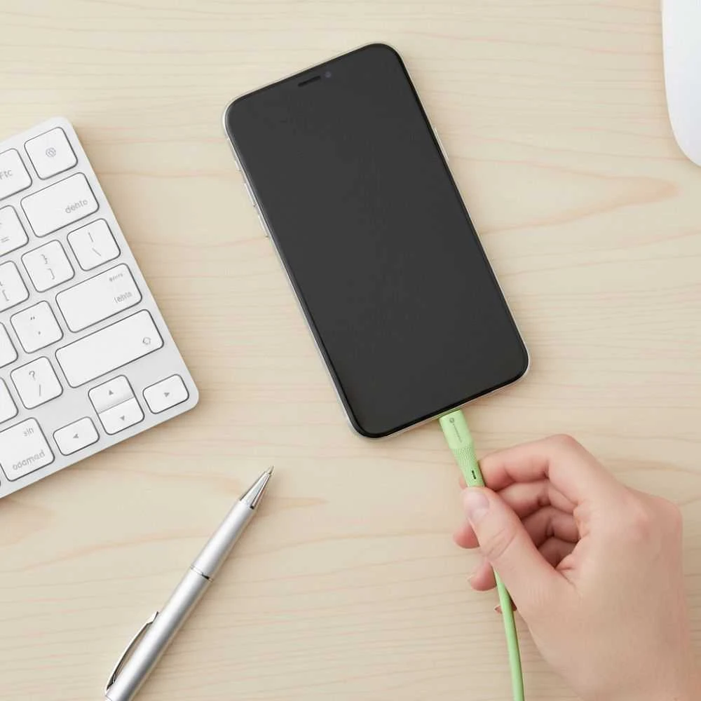 USB C į USB C laidas Forcell F-Energy QC4.0 PD 5A 100W silikoninis 1 m C347 žalias