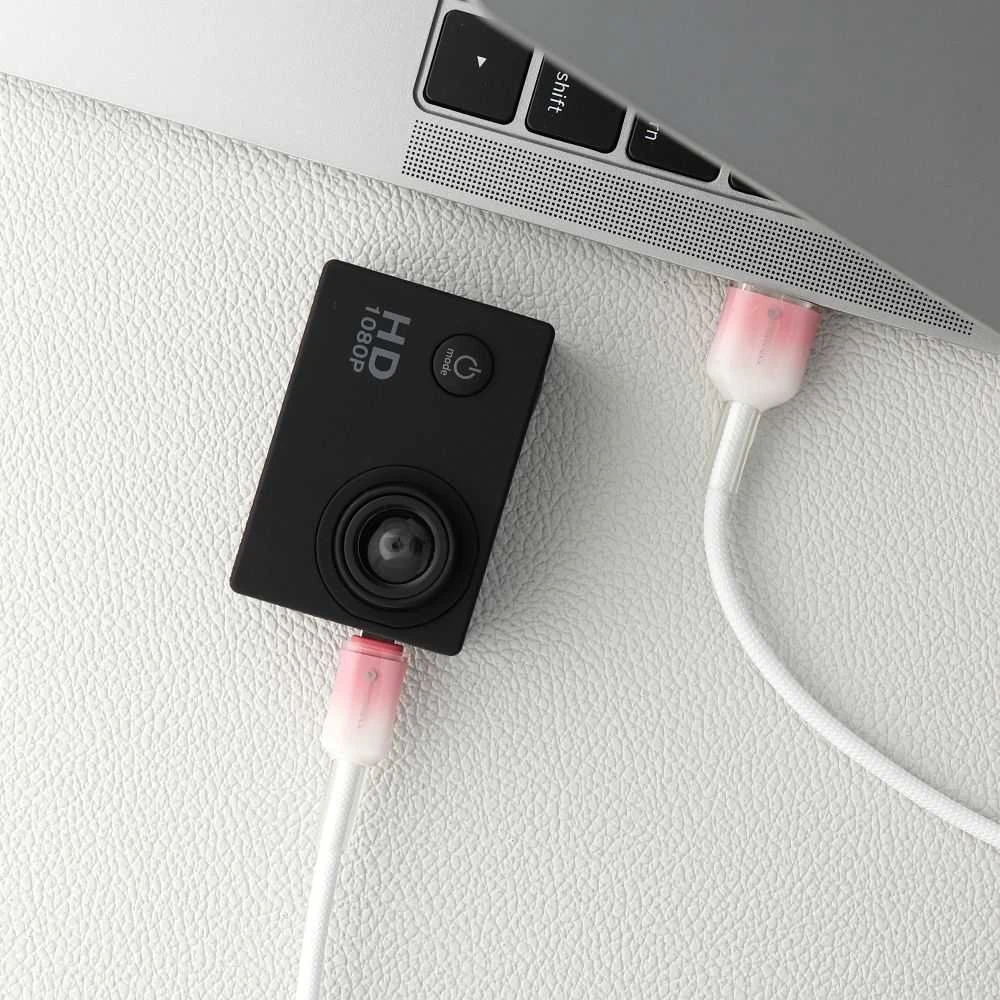 USB A į Micro USB laidas Forcell F-Energy QC3.0 2,4A 18W gradientas 1 m C351 baltas