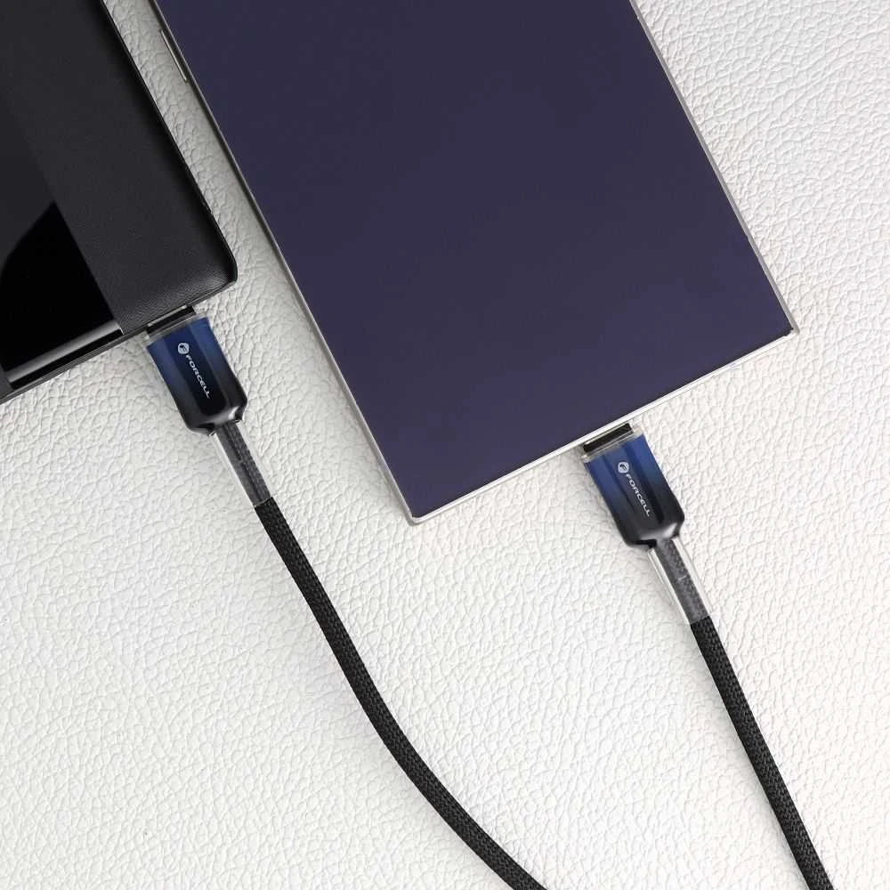 USB C į USB C laidas Forcell F-Energy QC4.0 PD 3A 60W gradientas 1 m C354 juodas