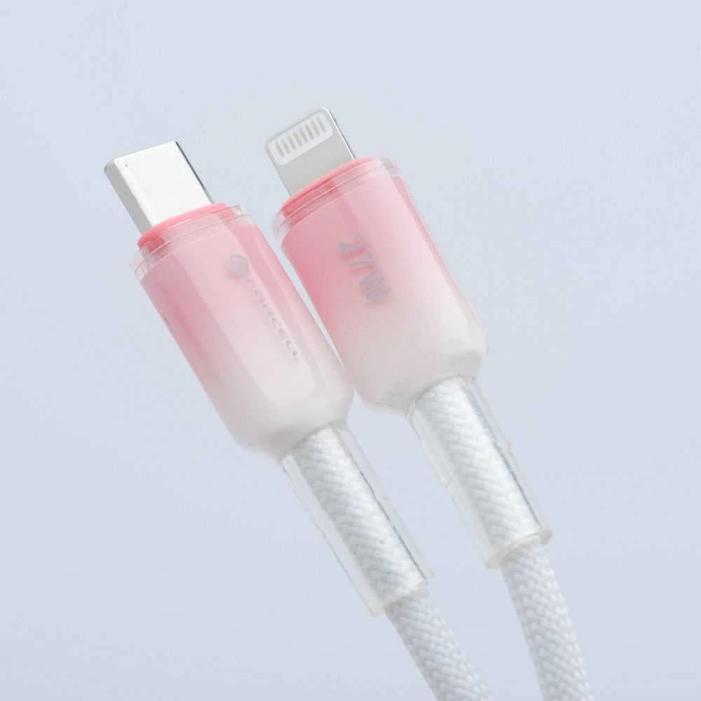 USB C - Lightning kabelis Forcell F-Energy PD 3A 27W gradientas 1 m C356 baltas