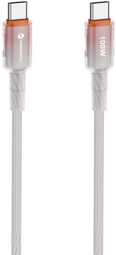 USB C į USB C laidas Forcell F-Energy QC4.0 PD 5A 100W gradientas 1 m C357 baltas