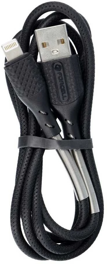 USB A tipo į „Lightning“ tipo laidas „Forcell F-Energy“ 2,4A 12W, anglies pluošto, 1 m, CB-01A, juodas