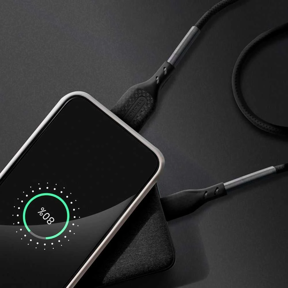USB A į USB C laidas Forcell F-Energy QC4.0 5A 60W Carbon 1 m CB-02A juodas