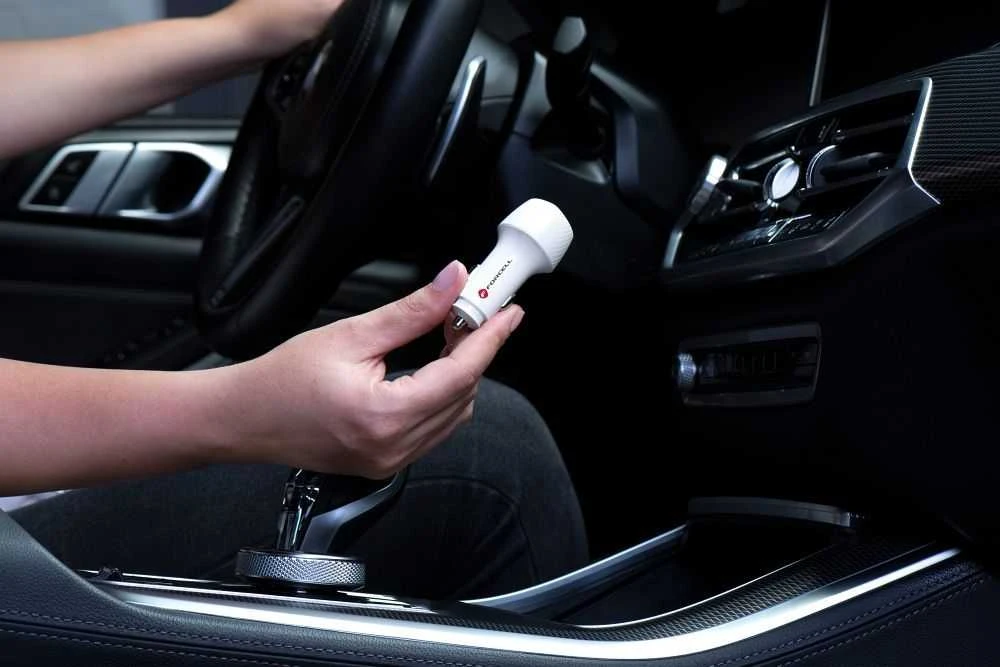 Įkroviklis automobilinis Forcell (CC50-1A1C) (1xUSB-C; 1xUSB; 5A 38W) baltas