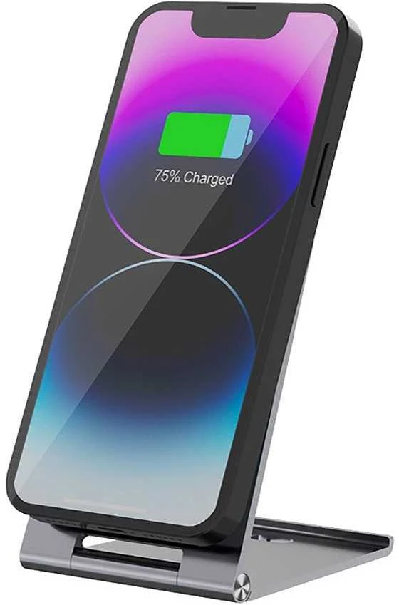 Belaidis įkroviklis Forcell F-Energy Flip Charge USB C Qi2 15W, suderinamas su MagSafe sidabrinis 0INT