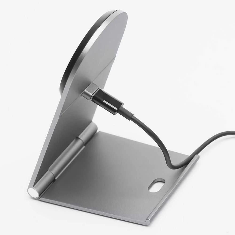 Belaidis įkroviklis Forcell F-Energy Flip Charge USB C Qi2 15W, suderinamas su MagSafe sidabrinis 0INT