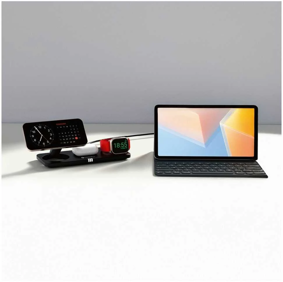 Belaidis įkroviklis Forcell F-Energy 3in1 MagNetix USB C Qi2 20,5W, suderinamas su MagSafe juodas 0INT