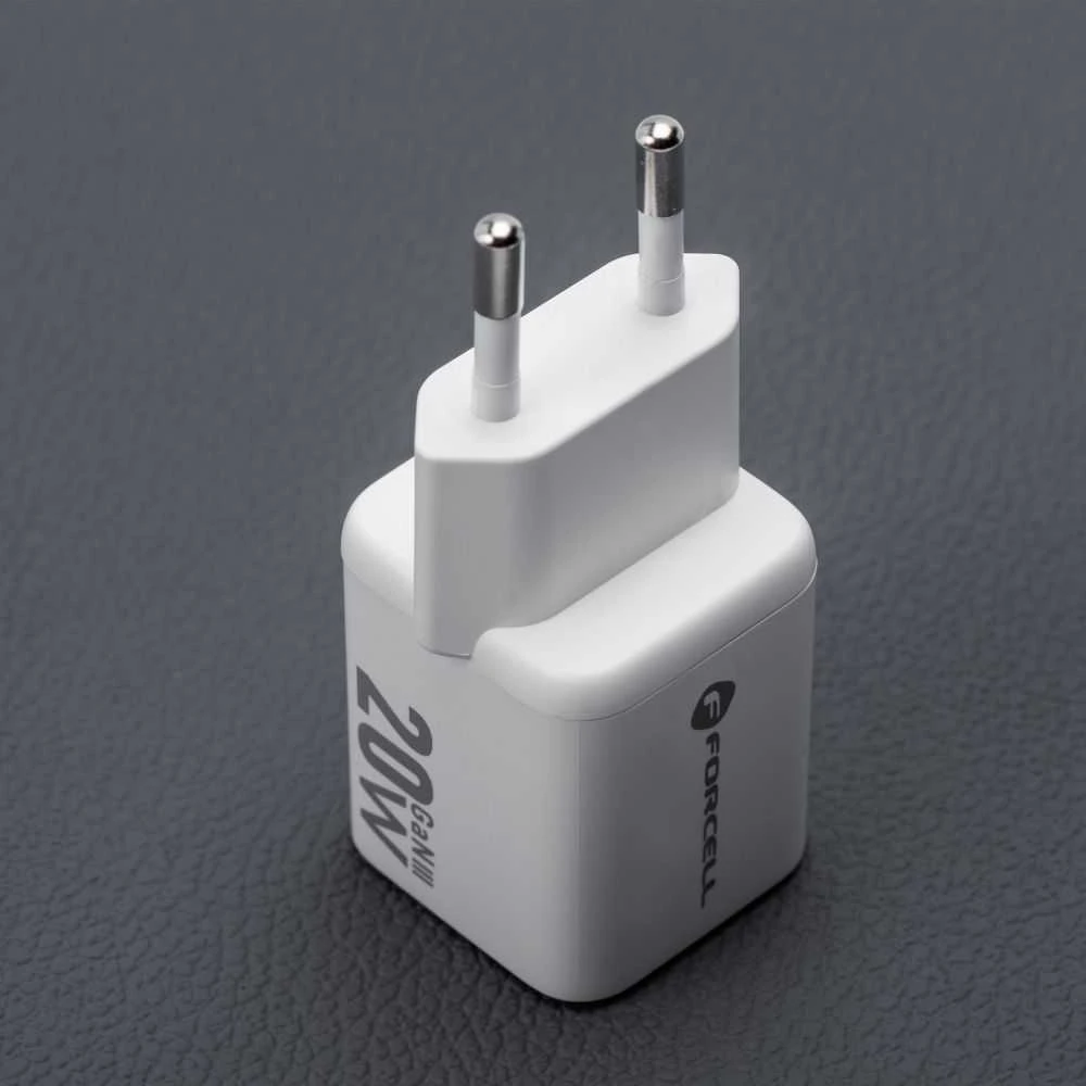 Telefono įkroviklis Forcell F-Energy Mini GaN III USB C + USB A QC4.0 PD 20W VT-35A baltas 0INT