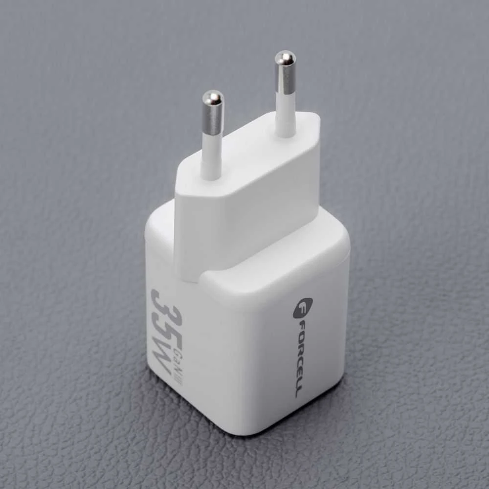 Telefono įkroviklis Forcell F-Energy Mini GaN III USB C + USB A QC4.0 PD 35W VT-35C baltas 0INT