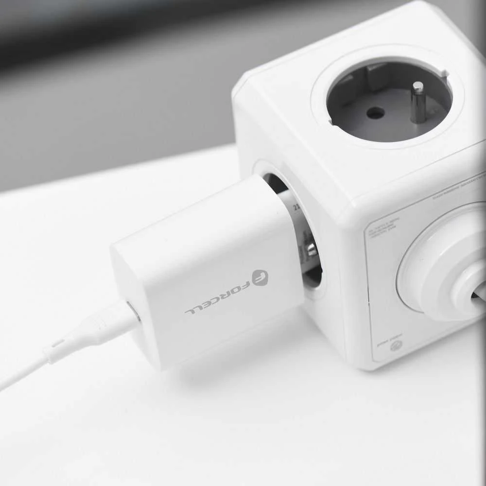 Įkroviklis Forcell (1xUSB-C 3A 25W) baltas