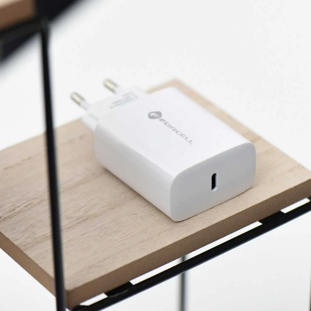 Įkroviklis Forcell (1xUSB-C 3A 25W) baltas