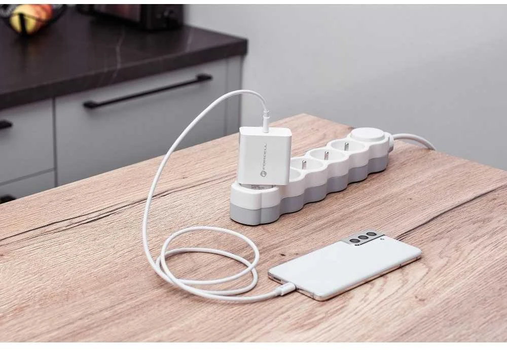 Įkroviklis Forcell (1xUSB-C 3A 45W) baltas