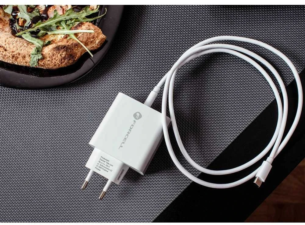 Įkroviklis Forcell (1xUSB-C 3A 45W) baltas
