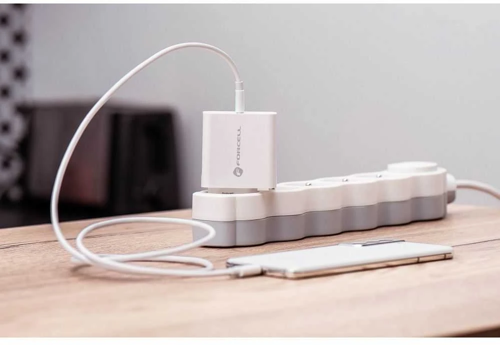 Įkroviklis Forcell (1xUSB-C 3A 45W) baltas