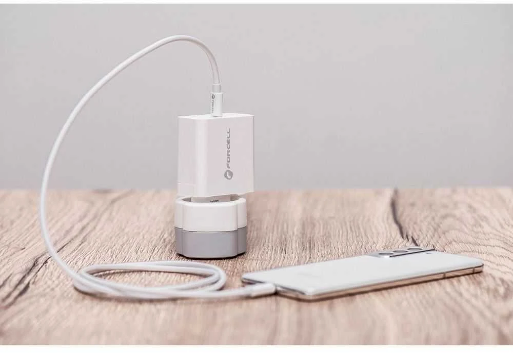 Įkroviklis Forcell (1xUSB-C 3A 45W) baltas