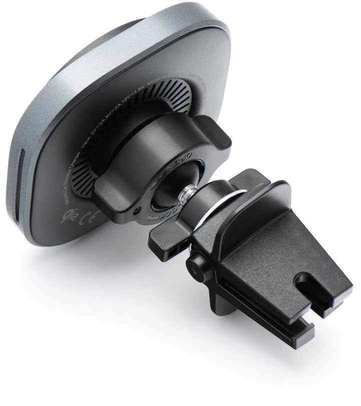 Belaidis automobilinis telefono laikiklis, suderinamas su „Magsafe Forcell F-Grip Air Mag F-07 Qi2 15W“ oro išleidimo angos sidabrinas