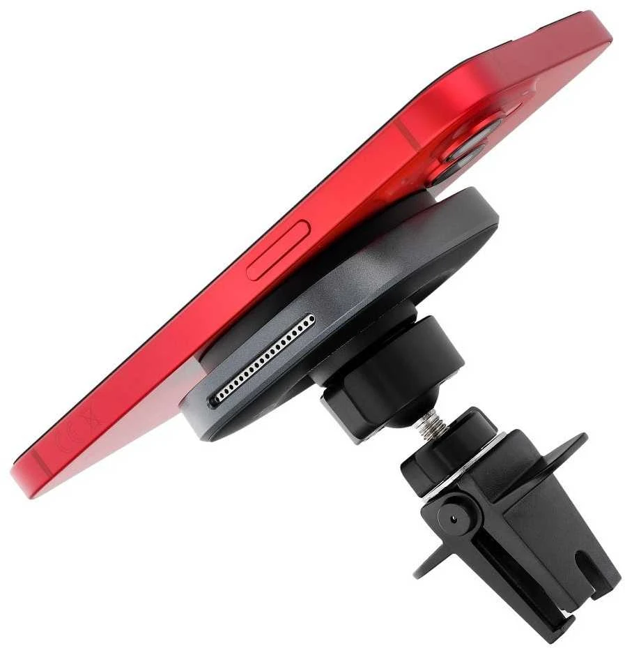 Belaidis automobilinis telefono laikiklis, suderinamas su „Magsafe Forcell F-Grip Air Mag F-07 Qi2 15W“ oro išleidimo angos sidabrinas