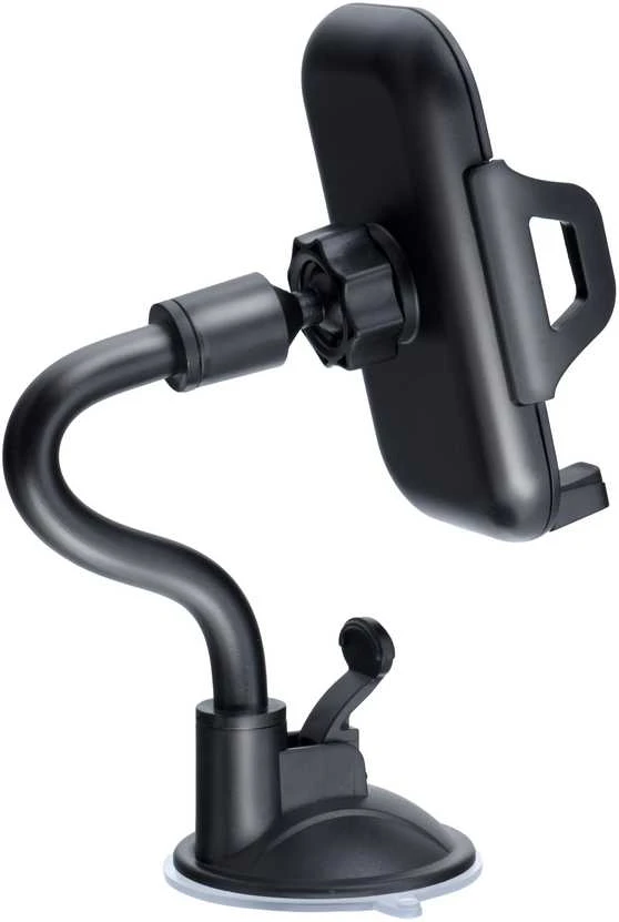 Automobilinis universalus telefono laikiklis Forcell (17cm) Long arm tvirtinamas ant prietaisų skydelio, juodas