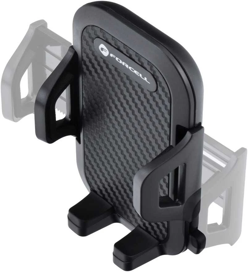 Automobilinis universalus telefono laikiklis Forcell (17cm) Long arm tvirtinamas ant prietaisų skydelio, juodas