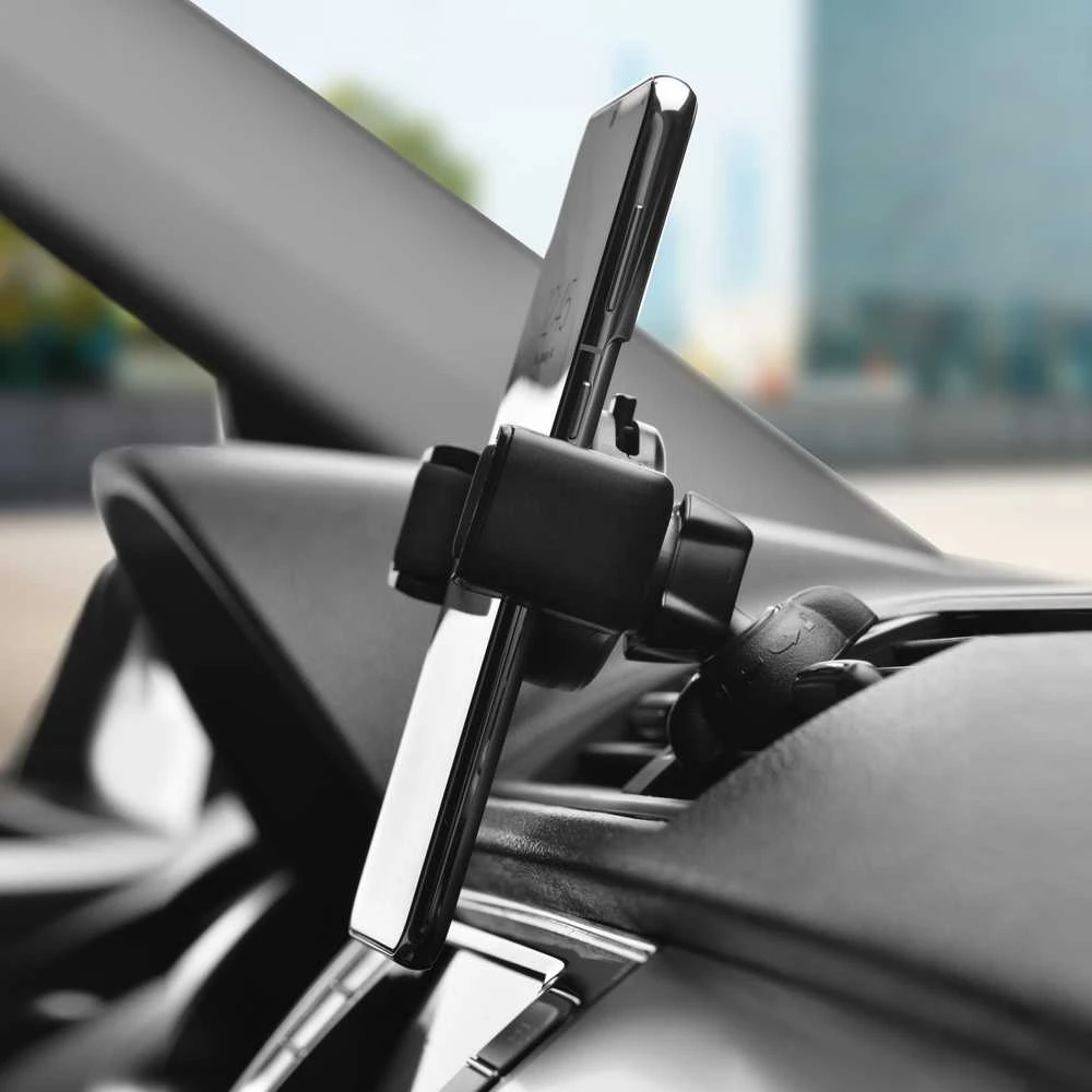 Automobilinis universalus telefono laikiklis Forcell (H-CF509) tvirtinamas ant ventiliacijos grotelių, juodas