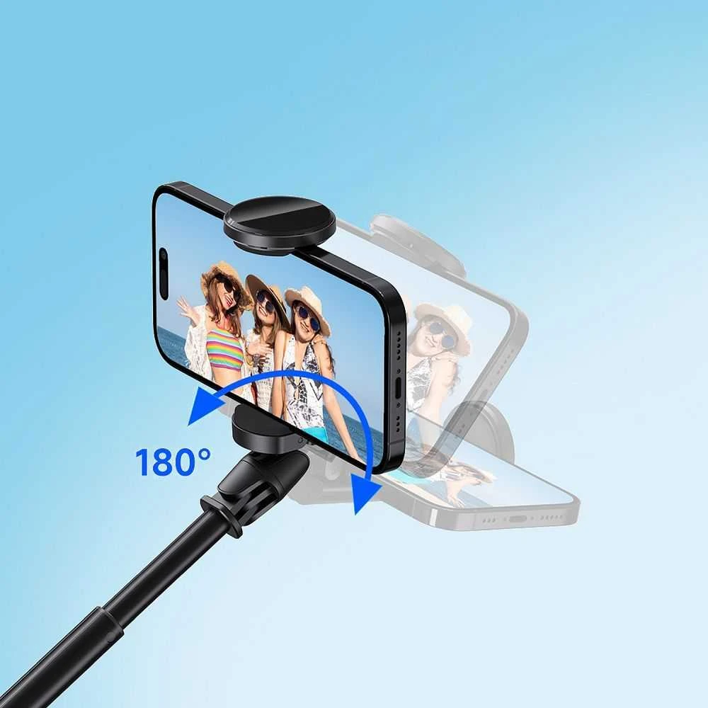 FORCELL F-GRIP F170XL automatinė asmenukių lazda su nuotolinio valdymo pultu, trikojis, juodas