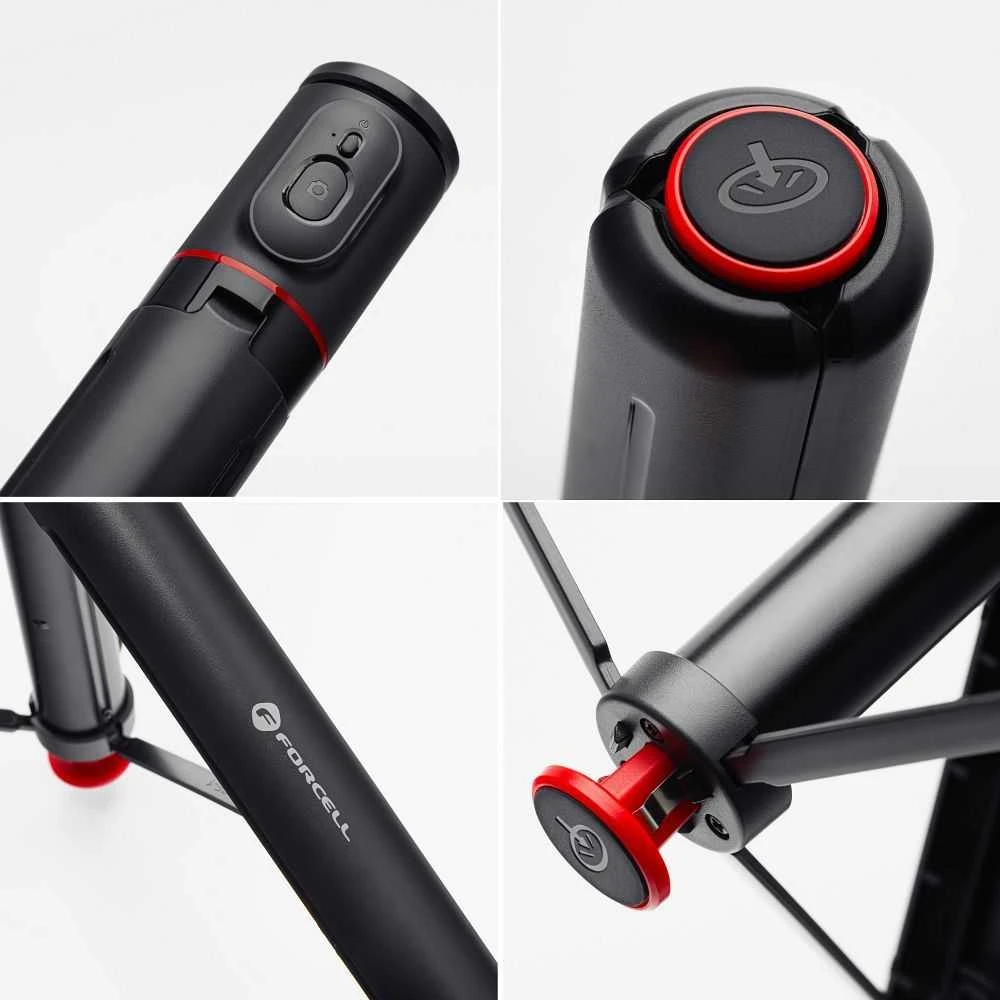 FORCELL F-GRIP F170XL automatinė asmenukių lazda su nuotolinio valdymo pultu, trikojis, juodas