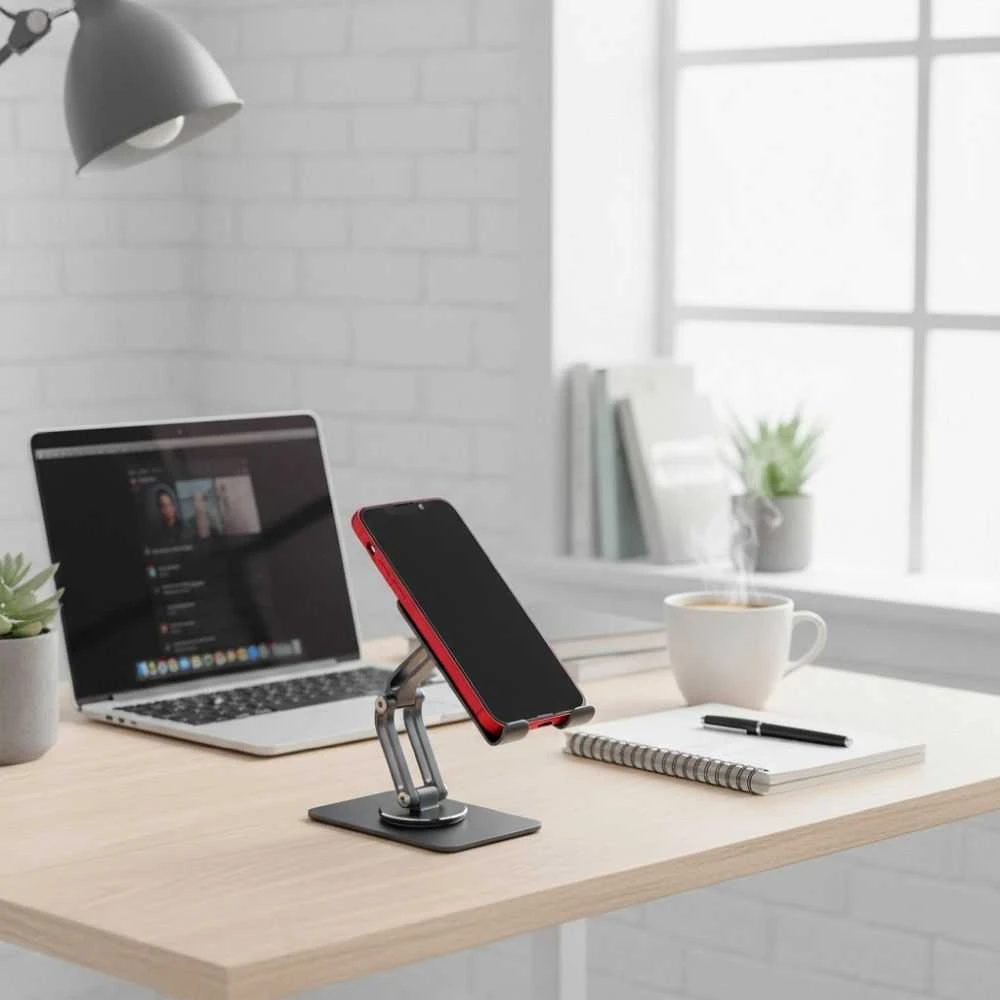 Desk holder for phone / tablet foldable Forcell F-Grip Fold Stand 2 360 pilka