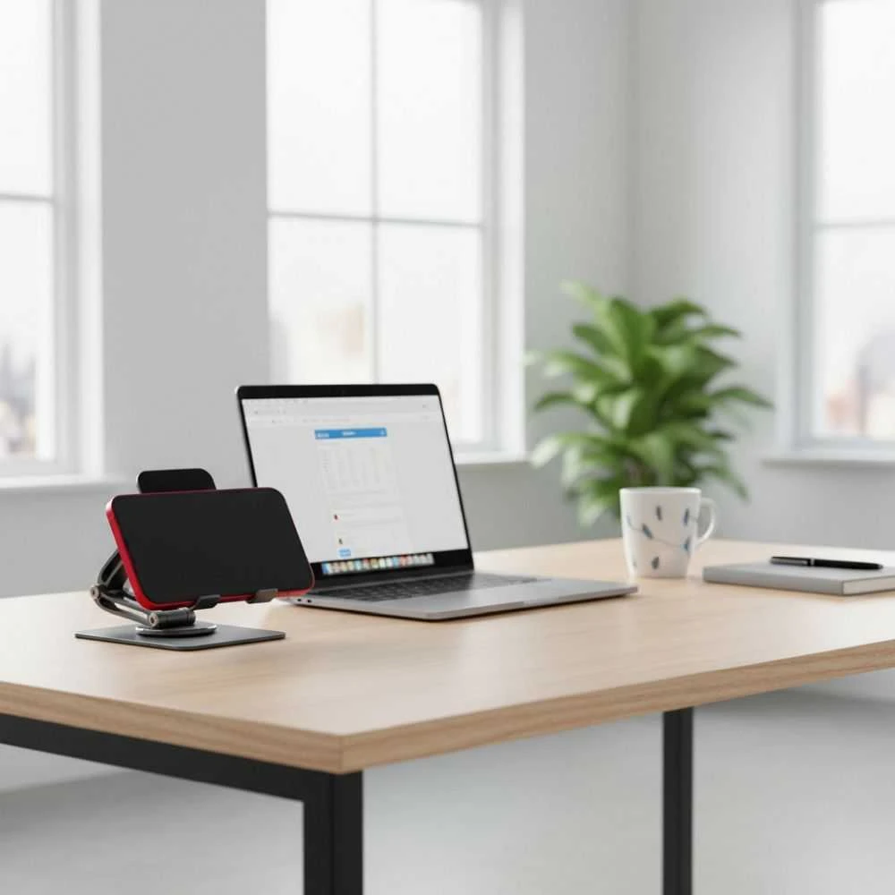 Desk holder for phone / tablet foldable Forcell F-Grip Fold Stand 2 360 pilka