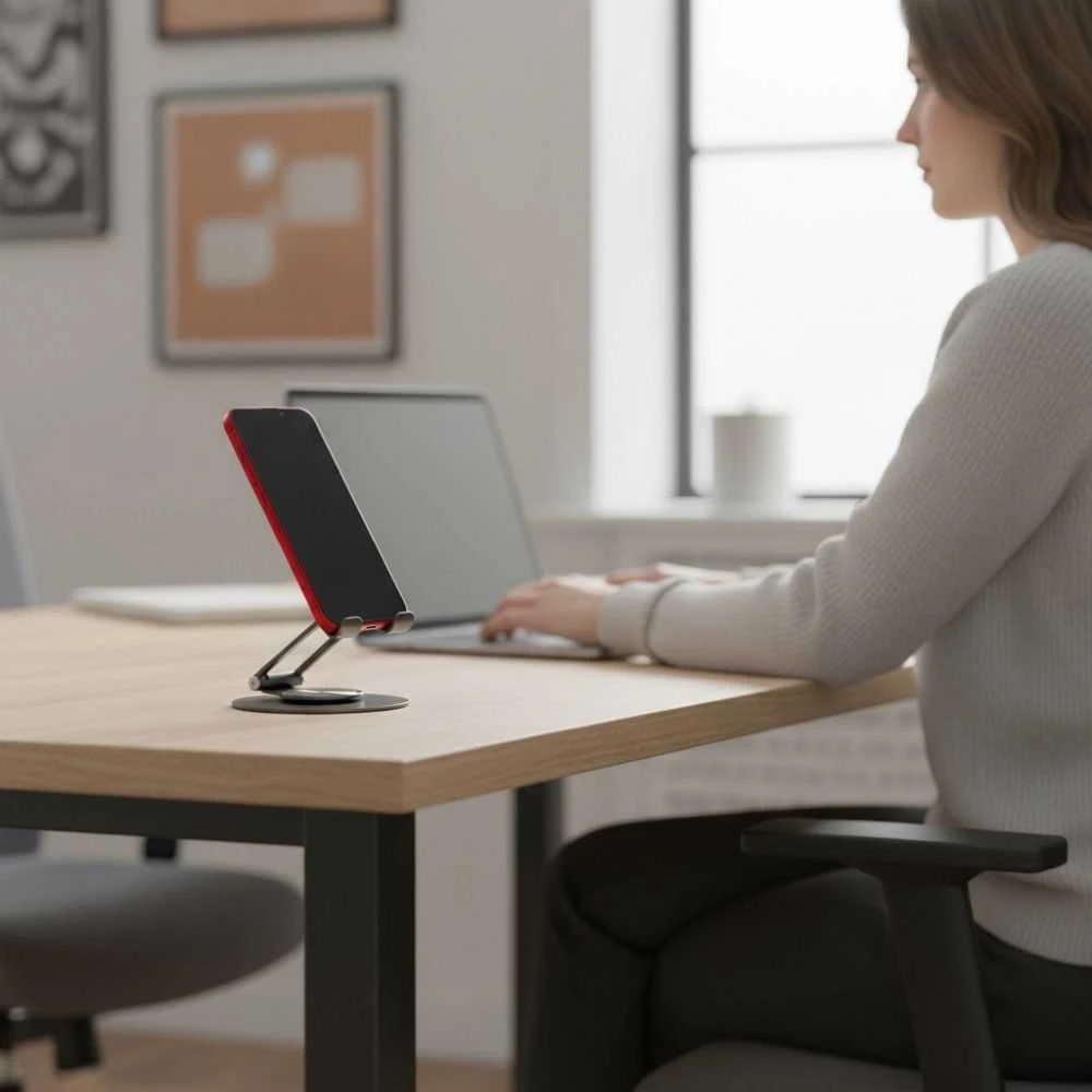 Desk holder for phone / tablet foldable Forcell F-Grip Fold Stand 3 360 pilka
