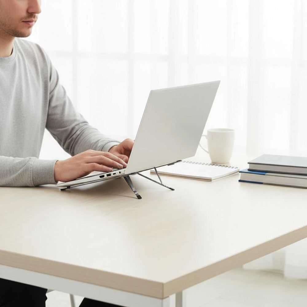 Desk holder for laptop / tablet foldable Forcell F-Grip Fold Stand X Pro pilka