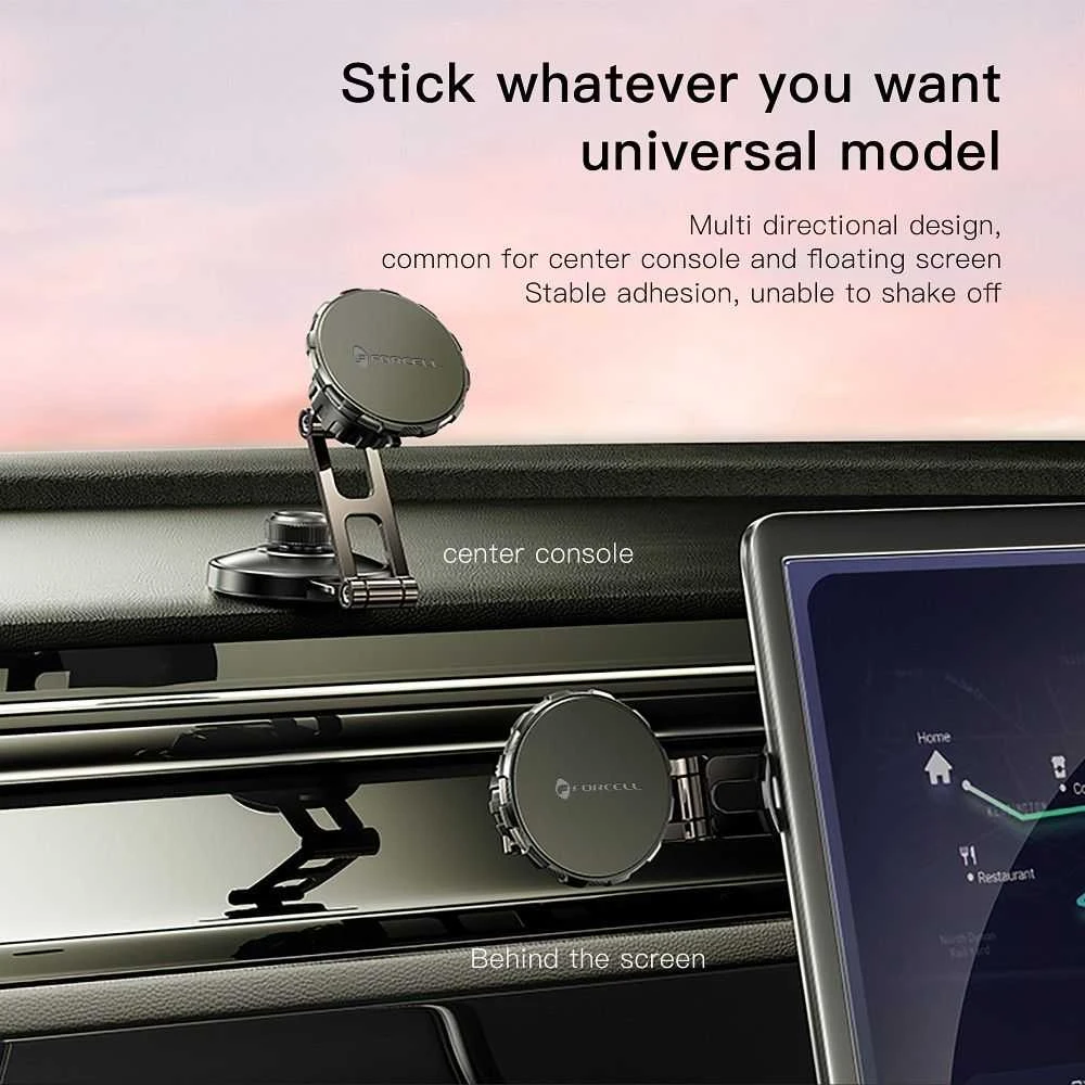 Magnetinis automobilio telefono laikiklis Forcell F-Grip IronSecure priekinis stiklas / prietaisų skydelis juodas