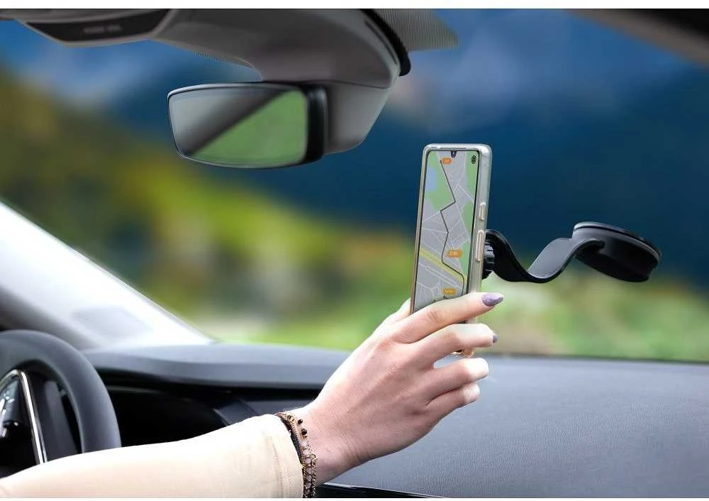 Magnetinis automobilio telefono laikiklis Forcell F-Grip MagFlex priekiniam stiklui / prietaisų skydeliui / ventiliacijos angai juodas