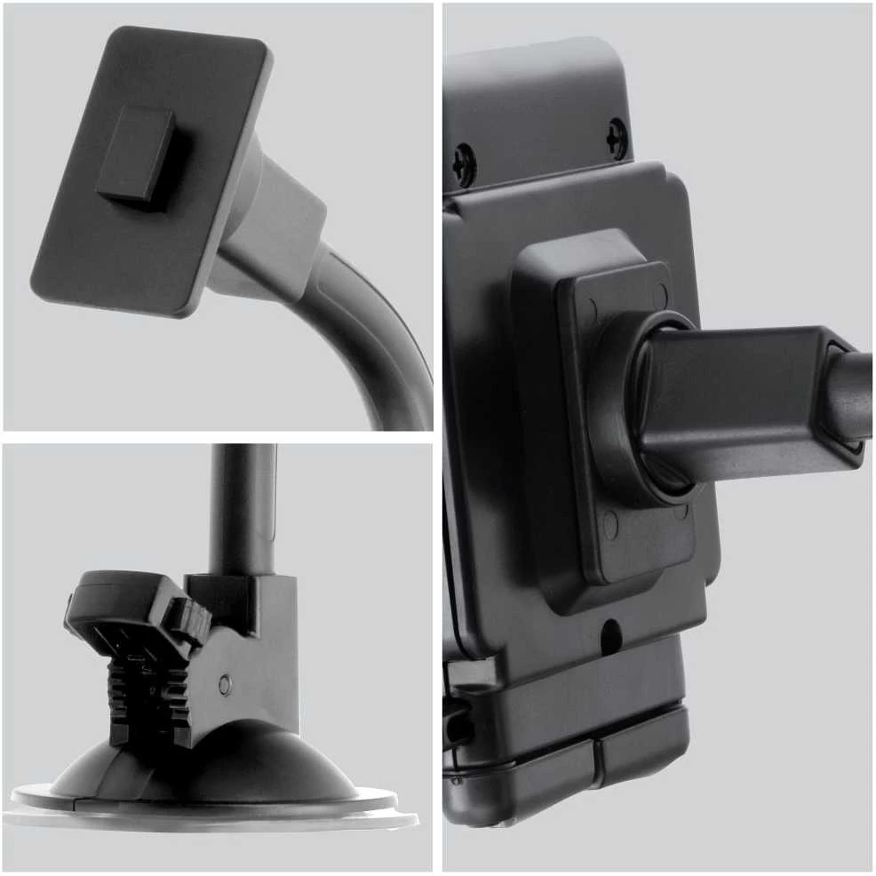 Automobilinis universalus telefono laikiklis Forcell (17cm) Long arm tvirtinamas ant stiklo, juodas