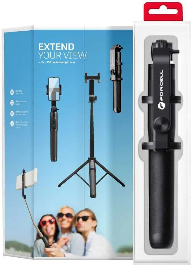 Asmenukių lazda + trikojis Forcell F-GRIP (S150XL) (Bluetooth) juoda