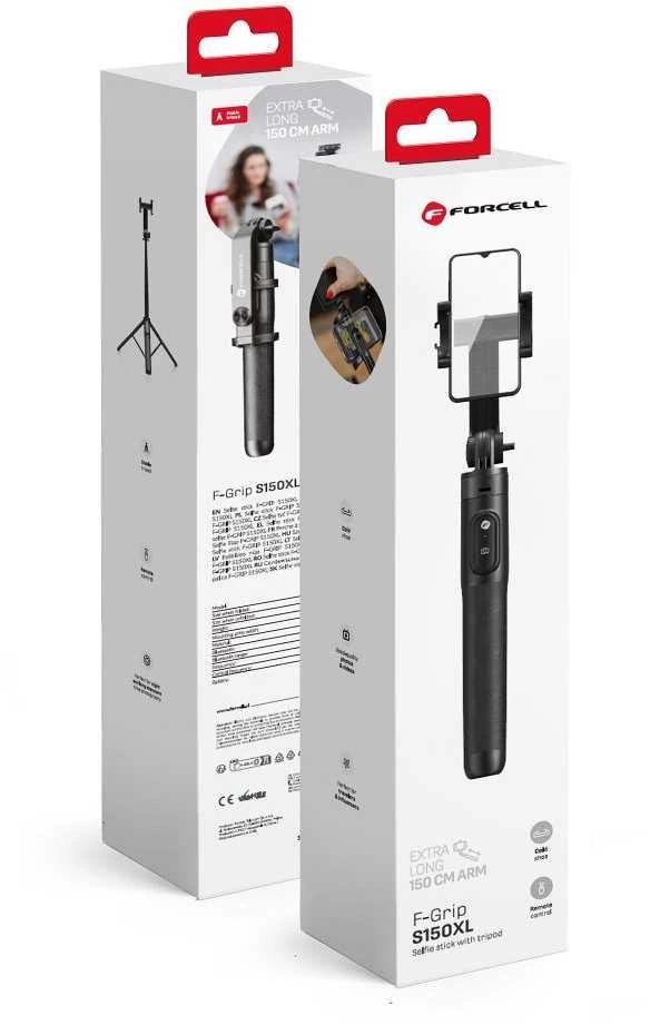 Asmenukių lazda + trikojis Forcell F-GRIP (S150XL) (Bluetooth) juoda