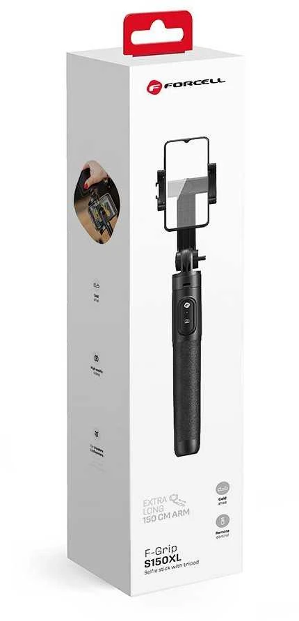 Asmenukių lazda + trikojis Forcell F-GRIP (S150XL) (Bluetooth) juoda