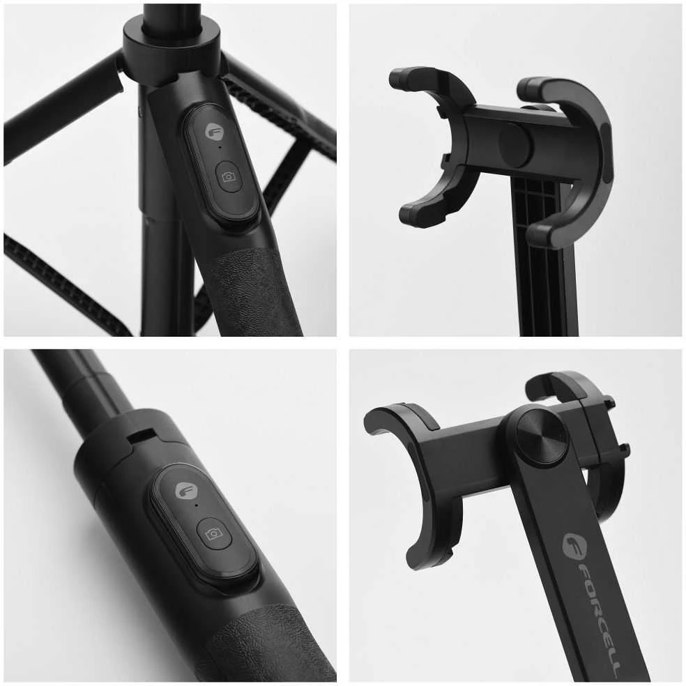 Asmenukių lazda + trikojis Forcell F-GRIP (S150XL) (Bluetooth) juoda