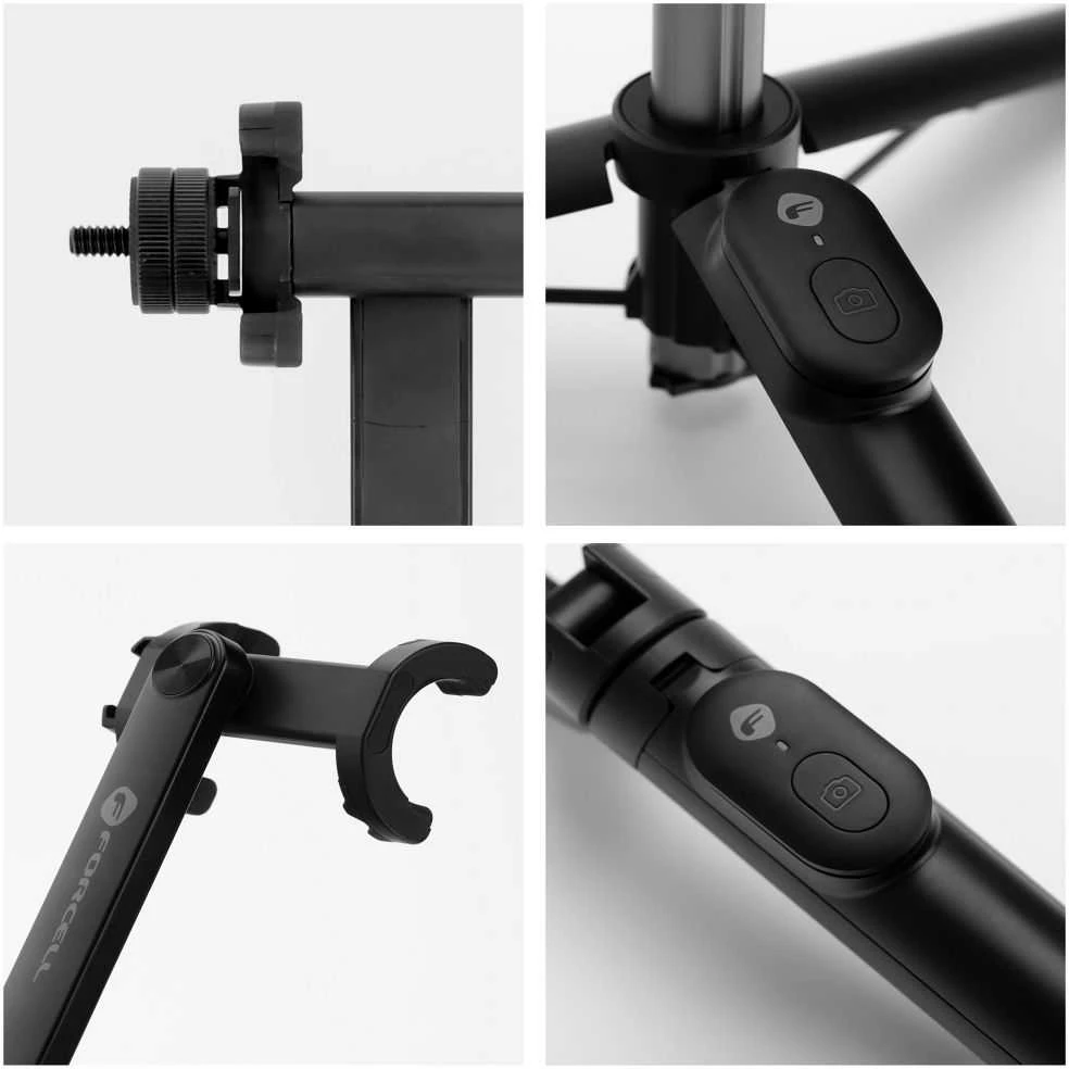 Asmenukių lazda + trikojis Forcell F-GRIP (S70M) (Bluetooth) juoda