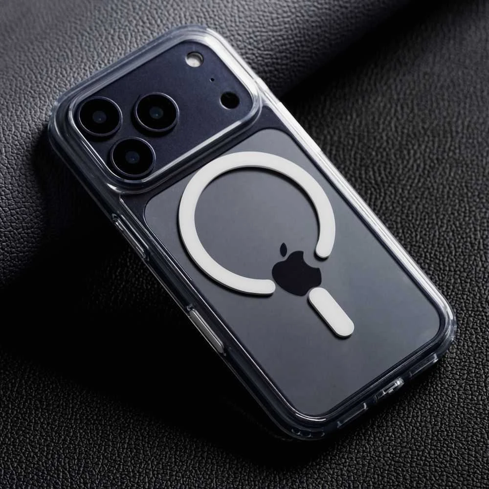 „iPhone 16 PRO Forcell F-Protect Clear Hybrid Premium“ dėklas, suderinamas su „Magsafe“ permatomas