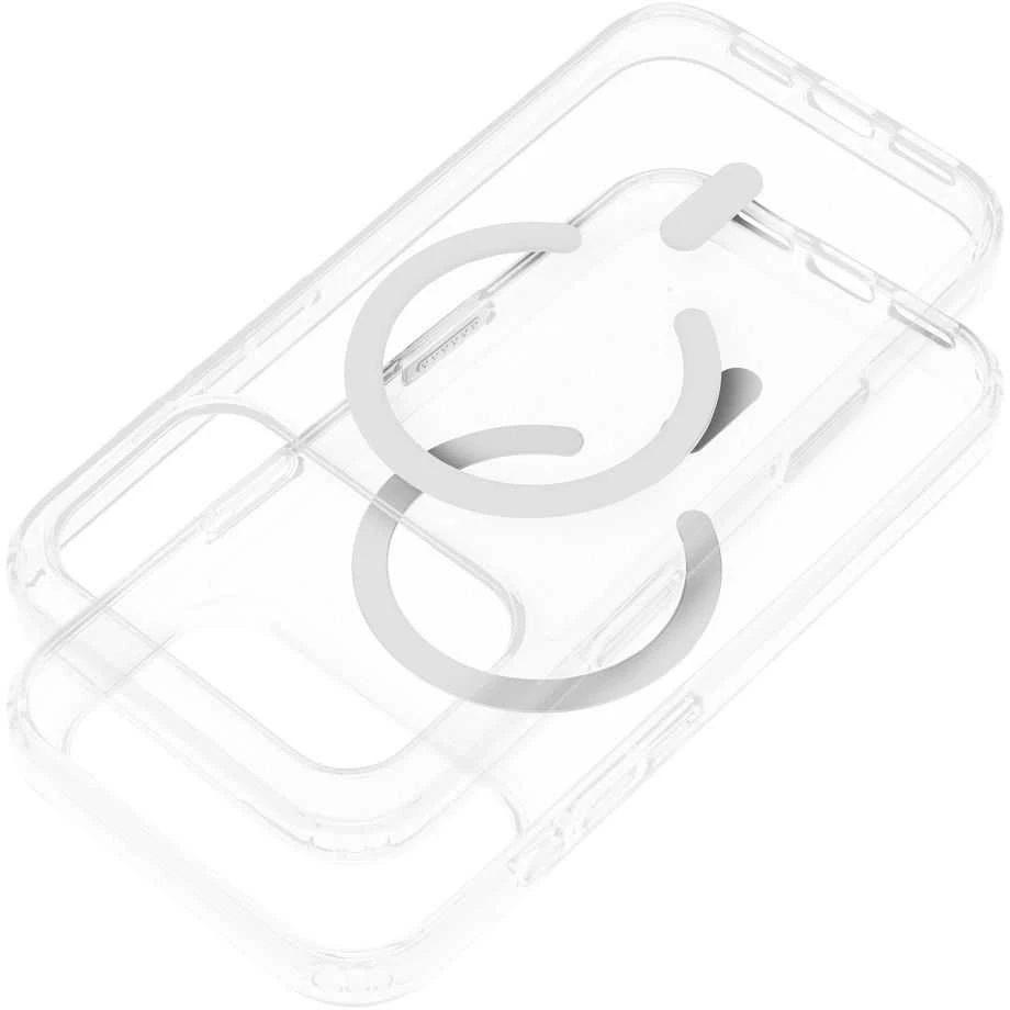 „iPhone 15 PRO MAX“ dėklas „Forcell F-Protect Clear Hybrid Premium“, suderinamas su „Magsafe“ permatomas