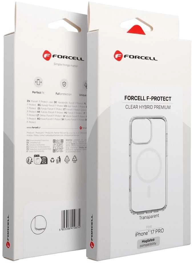 „iPhone 17 AIR“ dėklas „Forcell F-Protect Clear Hybrid Premium“, suderinamas su „Magsafe“ permatomas