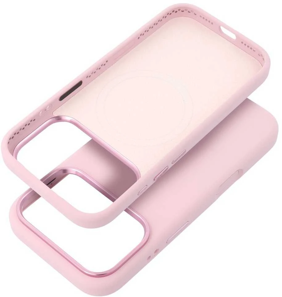 „iPhone 15 PRO MAX“ dėklas „Forcell F-Protect Frame Premium“, suderinamas su „Magsafe“, rožinis
