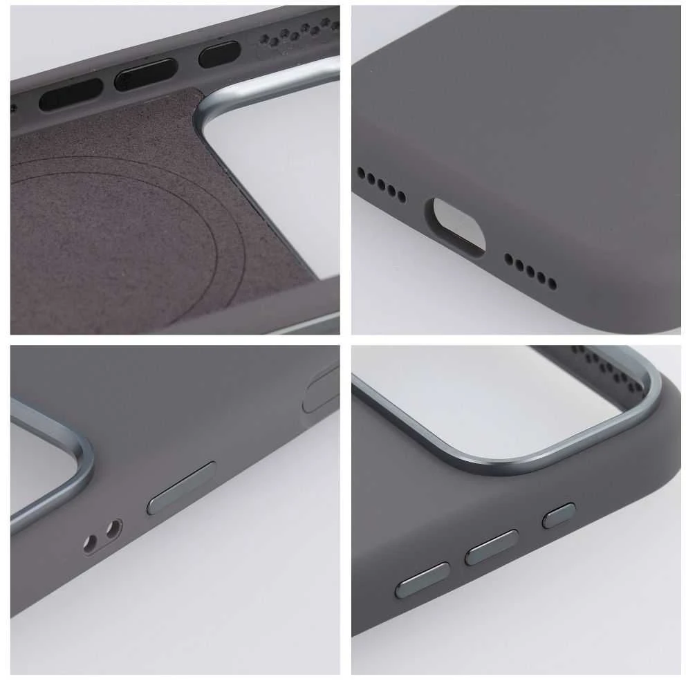 „iPhone 17 Forcell F-Protect Frame Premium“ dėklas, suderinamas su „Magsafe“ pilka spalva