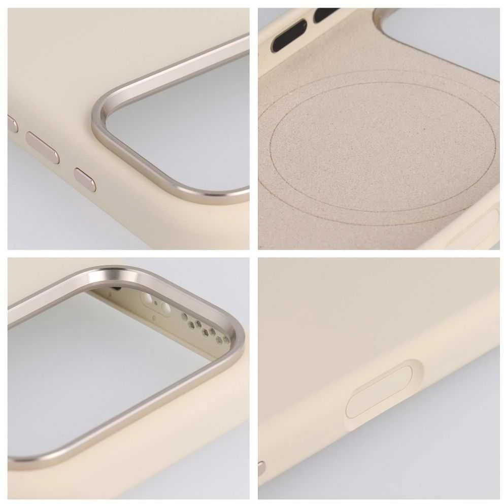 „iPhone 16 Forcell F-Protect Frame Premium“ dėklas, suderinamas su „Magsafe“ antikvarinėmis baltomis