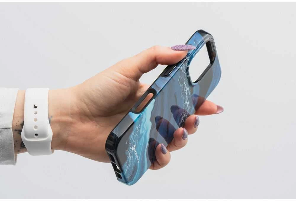 „iPhone 15 PRO MAX“ dėklas „Forcell F-Protect Mirage“, suderinamas su „Magsafe Military Drop Test“, giliavandenis