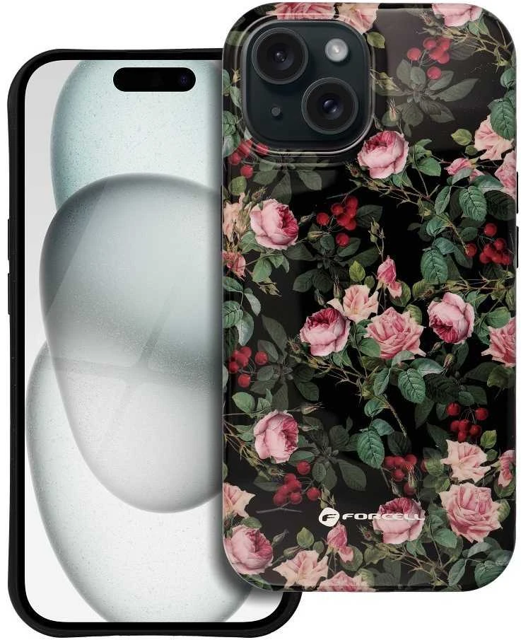 „iPhone 15 Forcell F-Protect Mirage“ dėklas, suderinamas su „Magsafe Military Drop-Test“, rožinis, dramatiškas