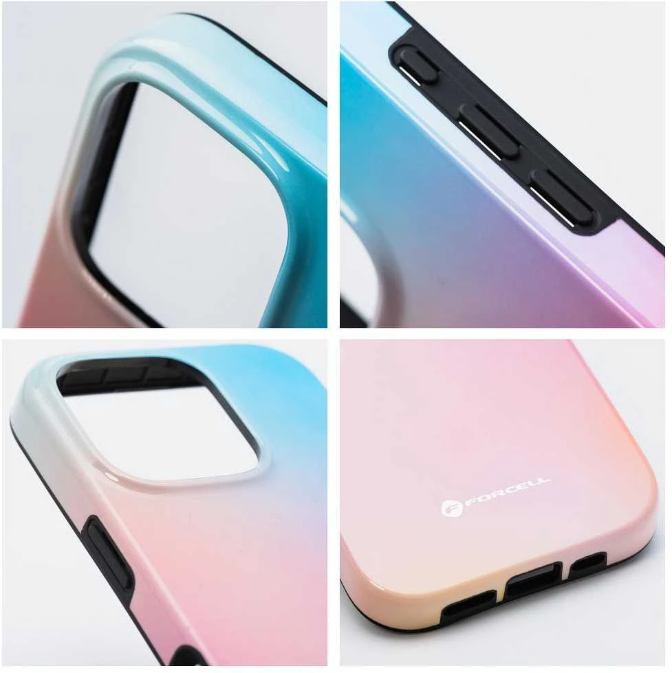 „iPhone 16 PLUS“ dėklas „Forcell F-Protect Mirage“, suderinamas su „Magsafe Military Drop-Test“ – mažas mėlynas