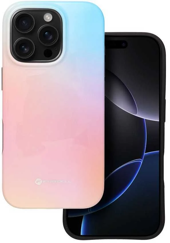 „iPhone 15 PRO Forcell F-Protect Mirage“ dėklas, suderinamas su „Magsafe Military Drop-Test“ – mažas mėlynas