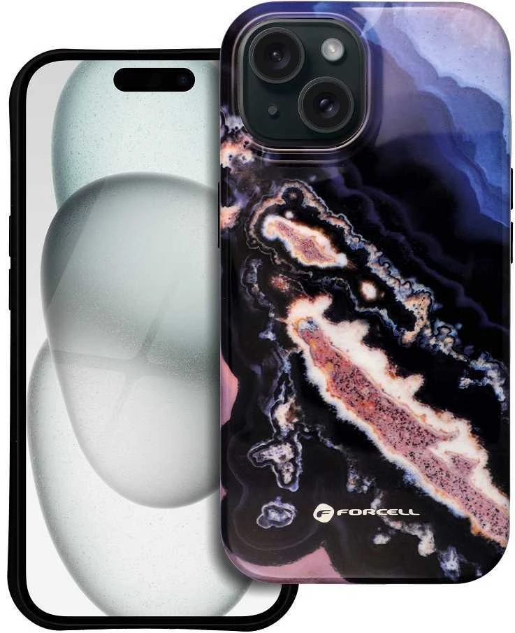 „iPhone 15 Forcell F-Protect Mirage“ dėklas, suderinamas su „MagSafe Military Drop-Test“ auksinis island