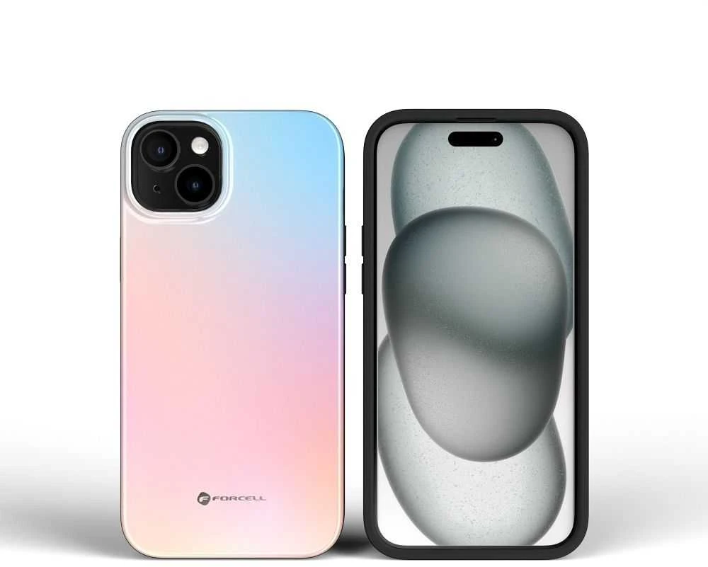 „iPhone 16 PLUS“ dėklas „Forcell F-Protect Mirage“, suderinamas su „Magsafe Military Drop-Test“ – mažas mėlynas